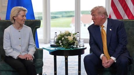 US-Präsident Trump und EU-Kommissionschefin von der Leyen vor dem Showdown im Zollstreit