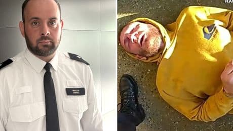 Heroic police officer confronted samurai-wielding murderer Marcus Monzo with just a baton