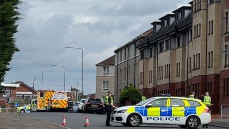 Police swarm Glasgow street following reports of a 'stabbing'