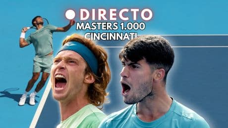 Carlos Alcaraz - Andrey Rublev de Cincinnati, en directo: última hora y resultado de cuartos de final del Masters 1.000 en Ohio