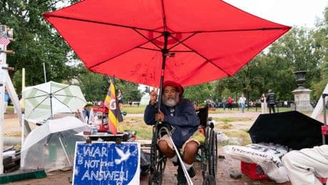 Long-standing peace vigil opposite White House dismantled after Trump’s order