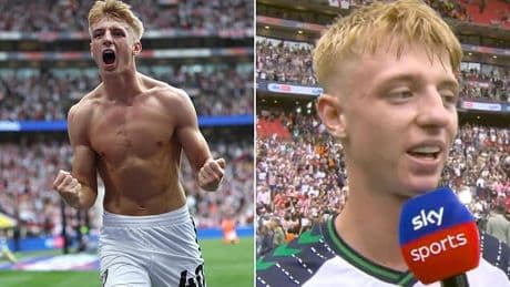 Sunderland hero Tommy Watson caught in on-air X-rated TV blunder after sealing Premier League return in dramatic play-off final in his final game for the club