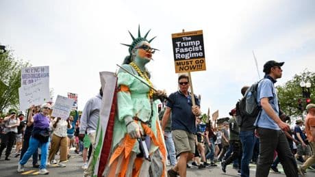 Anti-Trump protesters rally in New York, Washington and across the US