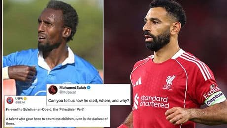Mohamed Salah makes UEFA demand over statement playing tribute to 'Palestinian Pele' who was 'killed in Israeli attack'