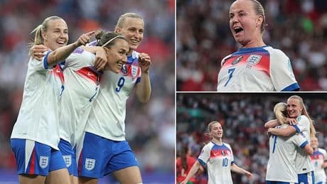 England 6-0 Portugal: Aggie Beever-Jones nets hat-trick on first England start at Wembley as Lionesses cruise to victory in first game since Mary Earps' shock retirement