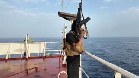 Houthi rebels celebrate sinking ship laden with explosive materials in Red Sea