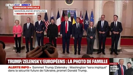 Sommet à la Maison-Blanche: aux côtés de Donald Trump, les dirigeants européens posent pour une photo de famille