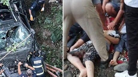 Kahreden kaza! 12 yaşındaki çocuğun kullandığı otomobil köprüden uçtu