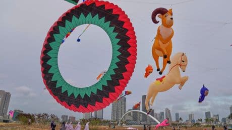 Photos of an international kite festival in Sri Lanka