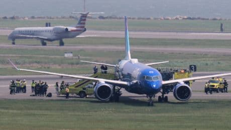 JetBlue plane rolls off runway after landing at Boston Logan Airport
