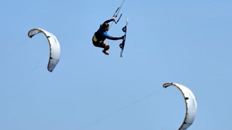 Wind riders: kiteboarders flock to Greek coast as August gales churn sea