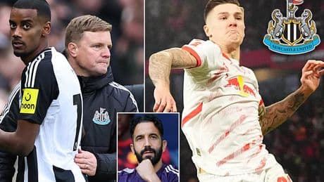 Newcastle make club-record £69.9m bid for RB Leipzig forward Benjamin Sesko as they look to beat Man United to striker's signature - with Alexander Isak's future at St James' Park still up in the air