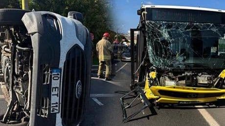 Beşiktaş'ta feci kaza! İETT otobüsü ile minibüs çarpıştı