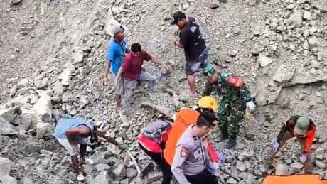 Police question quarry owner after deadly collapse in Indonesia