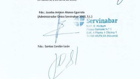 La UCO aporta al juez el contrato firmado por Santos Cerdán de la compra por 6.000 euros del 45% de una empresa de la trama