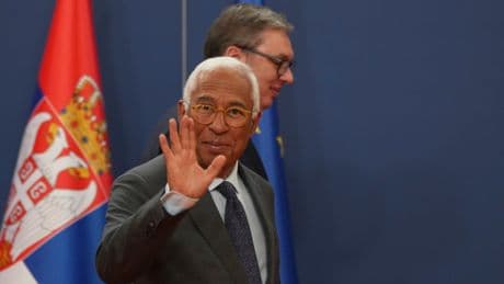 European Council president says Serbia's leader has vowed to stay on the EU path despite Russia trip