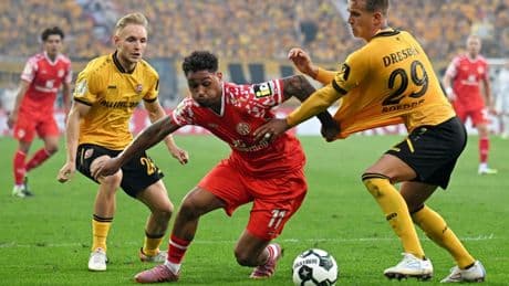 Erste Runde im DFB-Pokal: Mainz 05 zittert sich zum Sieg in Dresden
