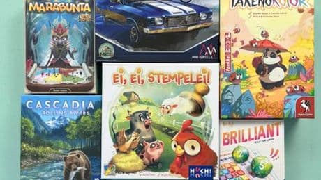 Neue Würfelspiele im Test: »Marabunta«, »Cascadia Rolling Rivers«, »Cascadia Rolling Hills«, »Brilliant«