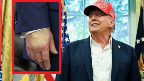 Una capa de maquillaje en una mano de Donald Trump dispara de nuevo los rumores sobre su salud