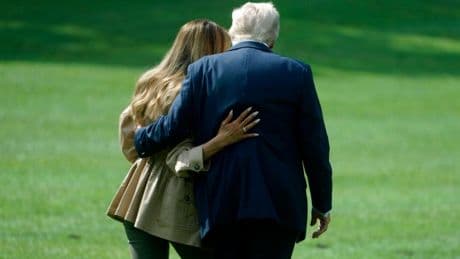 Donald and Melania Trump share rare affectionate moment heading to Texas flood victims