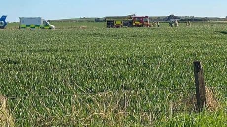 Pilot dies and passenger fighting for his life after aircraft crashes in Scottish field