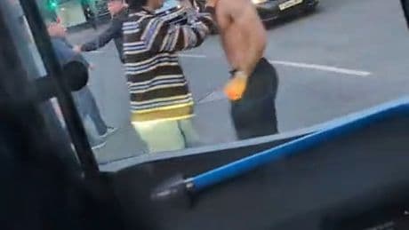 Watch moment topless Championship ace in vicious ‘street brawl’ after ‘pub row’ spills into street