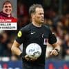 Bas Nijhuis ziet nergens een overtre­ding in, maar geeft dan wel Wouter Goes een rode kaart