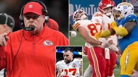 Chiefs coach Andy Reid fumes at NFL after Chargers star avoided ejection for smacking Travis Kelce in the face