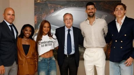 Djokovic saludó a los jugadores del Real Madrid