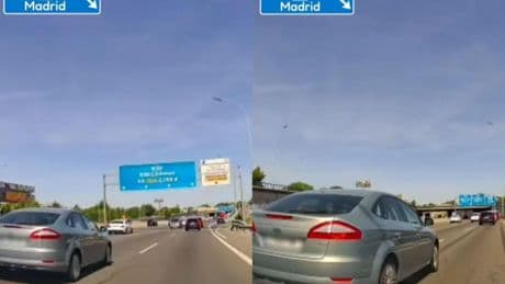 La surrealista maniobra de un coche en una carretera de Madrid que obliga a un conductor a dar un frenazo para evitar un accidente: “Me entra pánico con estas situaciones porque una tontería te puede costar la vida”