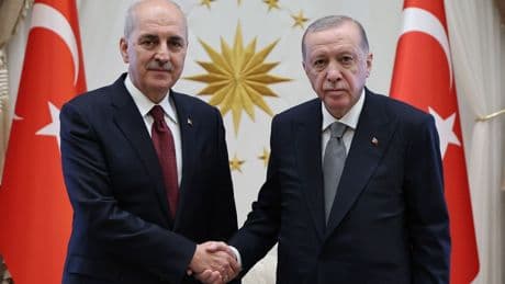 Komisyon toplantısı öncesi Cumhurbaşkanı Erdoğan Kurtulmuş’u kabul etti
