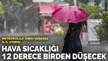 Meteoroloji tarih vererek il il uyardı: Hava sıcaklığı 12 derece birden düşecek