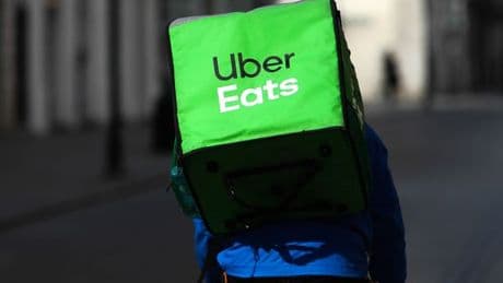 Uber Eats driver makes delivery in bizarre way as people say it'll 'take a while'