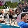 Revealed: Yob who knocked woman out with a chair during wild Ibiza poolside brawl is controversial footballer who scored in Wembley final just three weeks ago