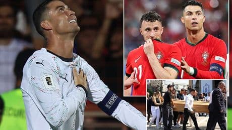 Cristiano Ronaldo dedicates goal to Diogo Jota after superstar was criticised for missing funeral as Portugal play first match since footballer's tragic death