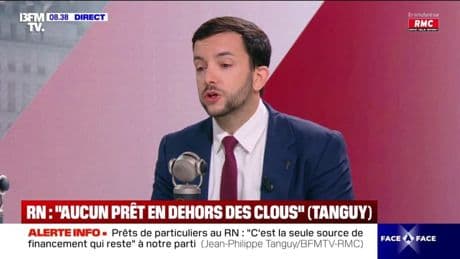 Prêts de particuliers au RN: "Le problème de base, c'est un financement bancaire qui nous est interdit", affirme Jean-Philippe Tanguy (RN)
