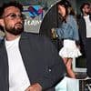 Sam Thompson, 32, leaves Soccer Aid party with sports presenter Jolie Sharpe, 23 - after narrowly avoiding Louis Tomlinson on the pitch