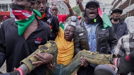 Photos show demonstrators in Kenya clashing with police