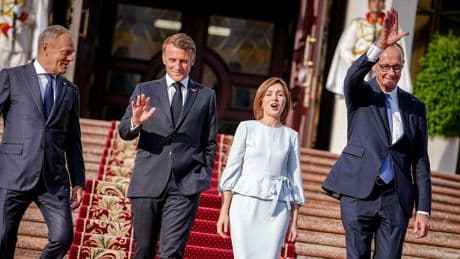 Sicherheitspolitik: „Auch Moldau will Putin zurückholen“: Merz, Macron und Tusk setzen Signal gegen Russland