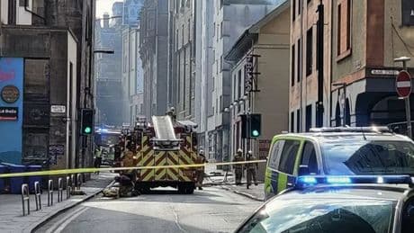 Blaze breaks out on Edinburgh's Cowgate as city centre is locked down