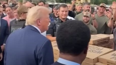 Trump hands out pizzas to National Guard troops as he claims DC now ‘a different city’