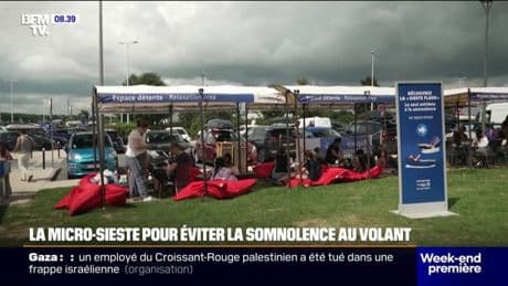 Départs en vacances: ces aires d’autoroute proposent des coussins géants pour se reposer