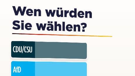 Sonntagsfrage - Zwei Parteien verlieren