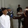 100 lashes each for unmarried sex: Couple are flogged in front of a crowd as part of Sharia law punishment in Indonesia