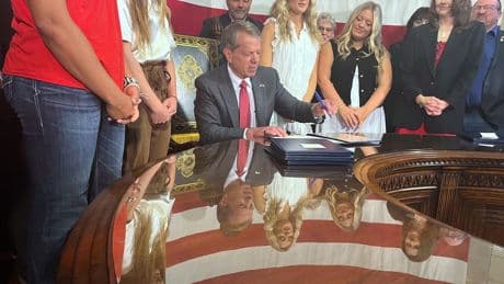 Nebraska governor signs bill barring biological males from female sports