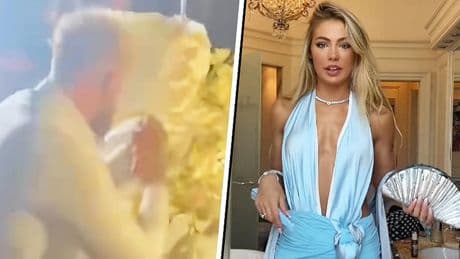 Bizarre bruiloftsbeelden: Jake Paul slaat bruidstaart, Jutta wordt weggehaald