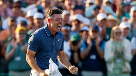 Rory McIlroy fights back tears in emotional tribute to parents after historic Masters win