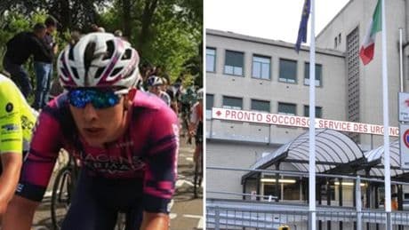 Samuele Privitera ricoverato, il ciclista ha perso il caschetto e ha sbattuto la testa contro un cancello. L'incidente al Giro di Valle d'Aosta