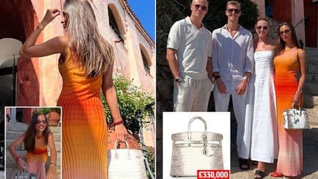 Erling Haaland treats girlfriend Isabel Haugseng to a £330,000 Hermes Himalaya Birkin handbag on their lavish summer holiday