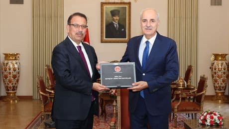 TBMM Başkanı Kurtulmuş, Sayıştay Başkanı Yener'i kabul etti
